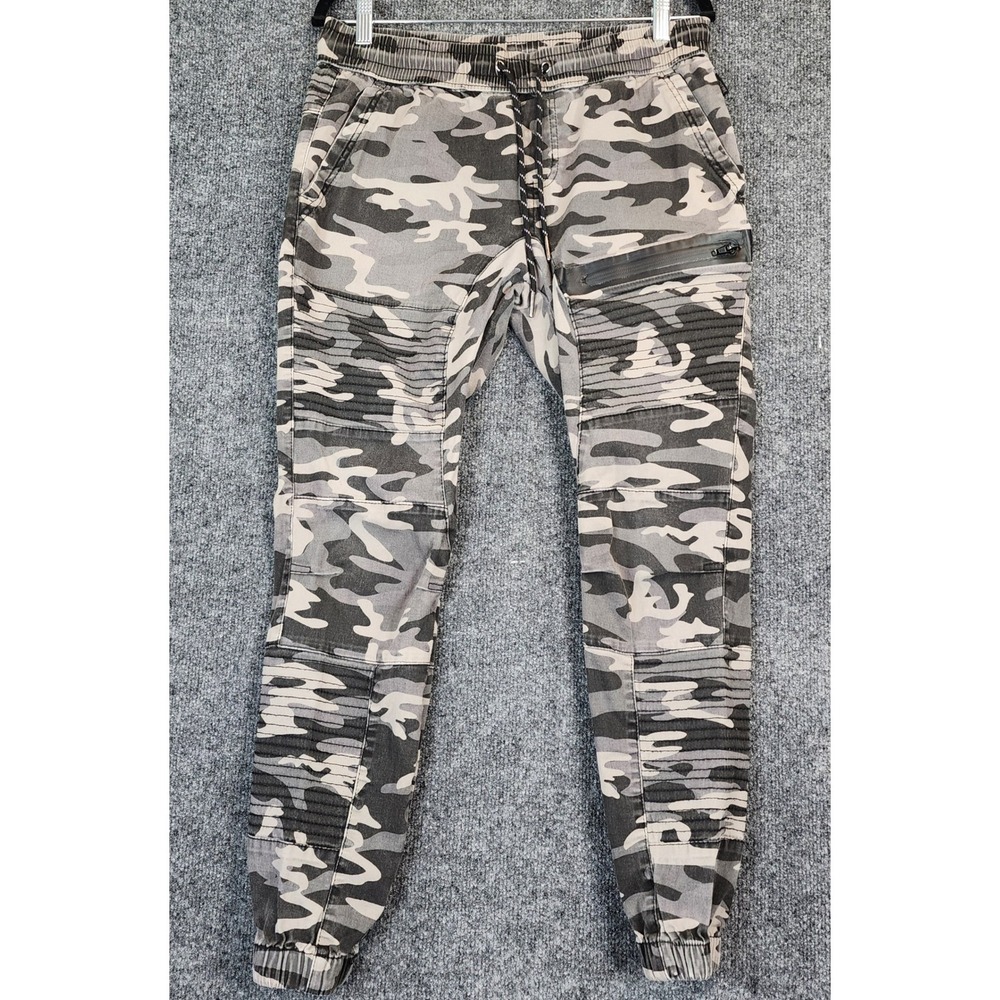 Ring Of Fire Men Y2K Grunge Streetwear Moto Camo Biker Jogger Pants Size M